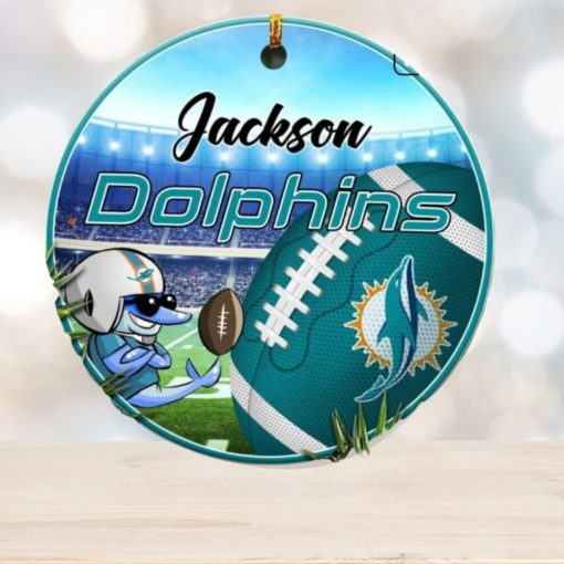 Miami Dolphins Nfl Fans Christmas Ornament Custom Name Christmas