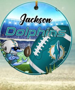 Miami Dolphins Nfl Fans Christmas Ornament Custom Name Christmas