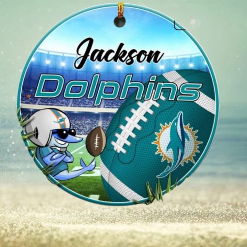 Miami Dolphins Nfl Fans Christmas Ornament Custom Name Christmas