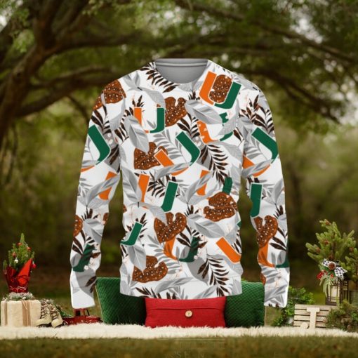 Miami Football Champions Sports Hawaiian Tropical Patterns Shirt Christmas Sweater