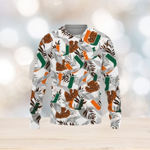 Miami Football Champions Sports Hawaiian Tropical Patterns Shirt Christmas Sweater