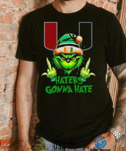 Miami Hurricanes Grinch middle finger haters gonna hate shirt