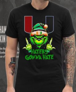 Miami Hurricanes Grinch middle finger haters gonna hate shirt
