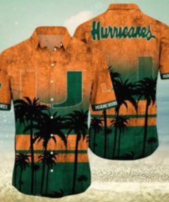 Miami Hurricanes Logo Coconut Tropical Hawaiian Shirt Beach Gift For Fans