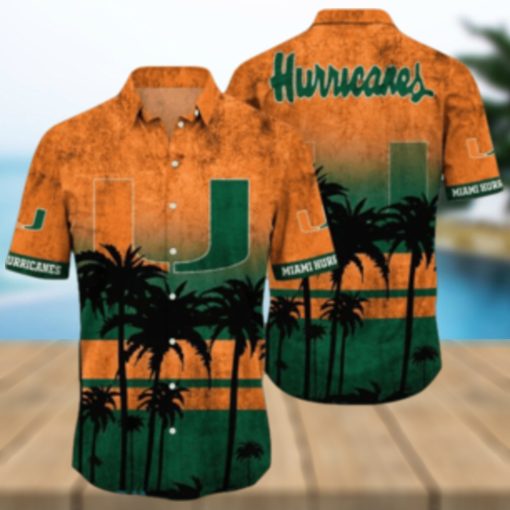 Miami Hurricanes Logo Coconut Tropical Hawaiian Shirt Beach Gift For Fans