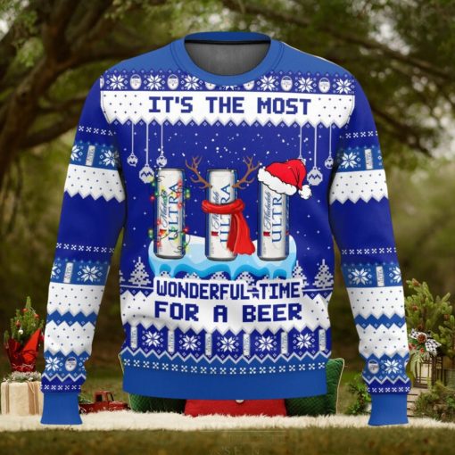 Michelob Ultra It’s The Most Wonderful Time For A Beer Ugly Christmas Sweater 2023 Christmas Gift 3D Sweater