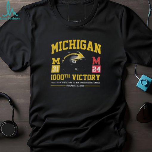 Michigan Wolverines 1000th Victory First Team In History To Win 1000 Division 1 Games November 18, Helmet 2023 Shirt