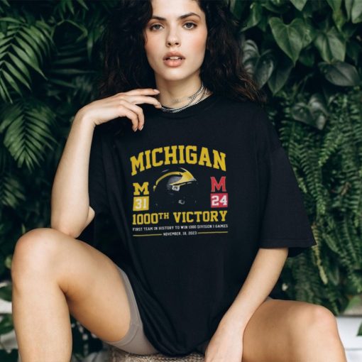 Michigan Wolverines 1000th Victory First Team In History To Win 1000 Division 1 Games November 18, Helmet 2023 Shirt