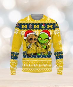 Michigan Wolverines Baby Groot And Grinch Best Friends Football American Ugly Christmas Sweater