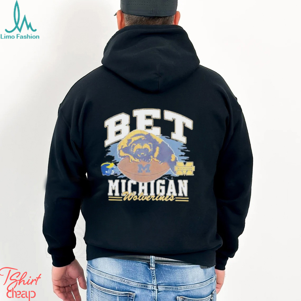 Michigan Wolverines Bet helmet franklin shirt Michigan Wolverines Bet helmet franklin shirt