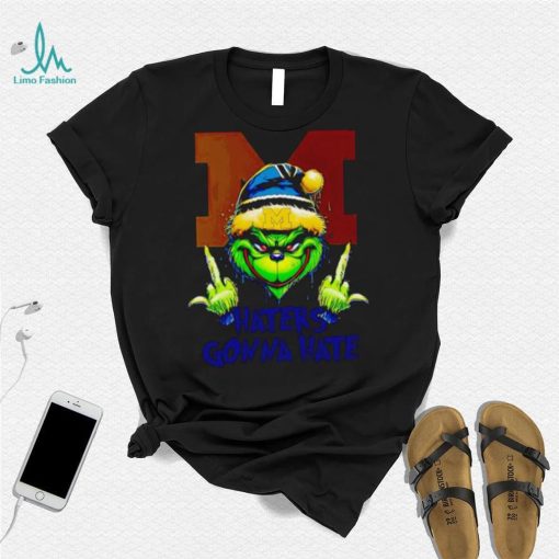 Michigan Wolverines Grinch middle finger haters gonna hate shirt