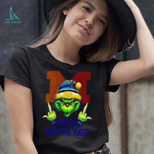 Michigan Wolverines Grinch middle finger haters gonna hate shirt