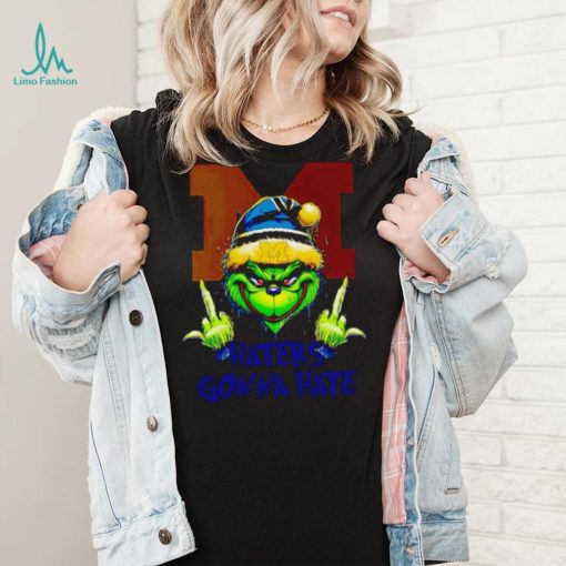 Michigan Wolverines Grinch middle finger haters gonna hate shirt