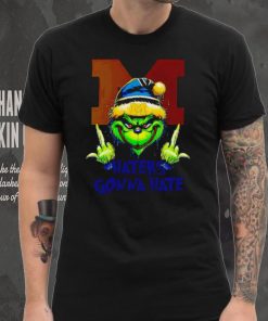 Michigan Wolverines Grinch middle finger haters gonna hate shirt