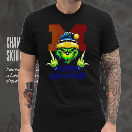 Michigan Wolverines Grinch middle finger haters gonna hate shirt