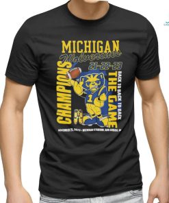 Michigan Wolverines Mascot Back To Back To Back The Game Champions Shirt