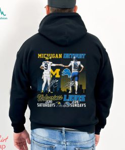 Michigan Wolverines On Saturdays Detroit Lions On Sundays T Shirt