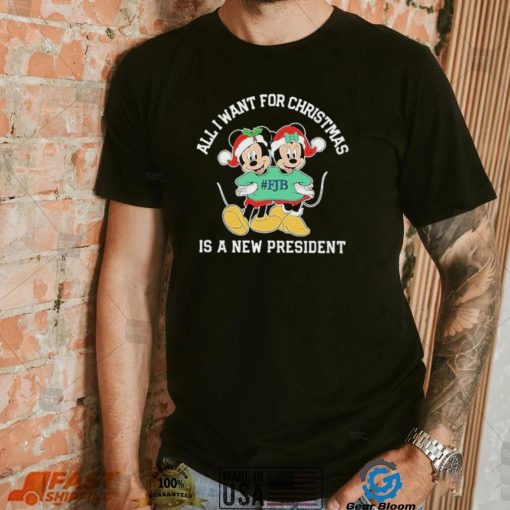 Mickey And Minnie Mouse All I Want For Christmas Is A New President T Shirt