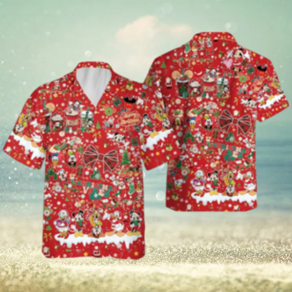 Mickey Friends Coffee Christmas Disneyland Hawaiian Shirts Button Up Merry Aloha Mickey Friends Coffee Christmas Disneyland Hawaiian Shirts Button Up Merry Aloha