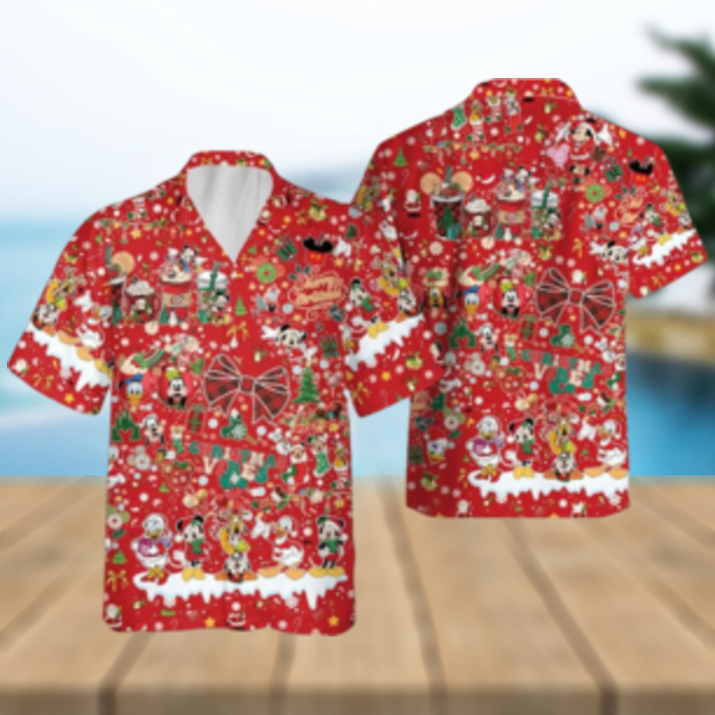 Mickey Friends Coffee Christmas Disneyland Hawaiian Shirts Button Up Merry Aloha Mickey Friends Coffee Christmas Disneyland Hawaiian Shirts Button Up Merry Aloha