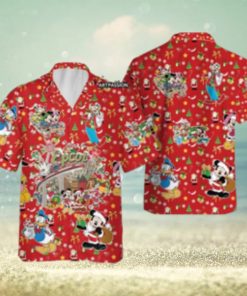 Mickey Friends Epcot Hawaiian Christmas Disney Button Up Holiday Gifts Shirt