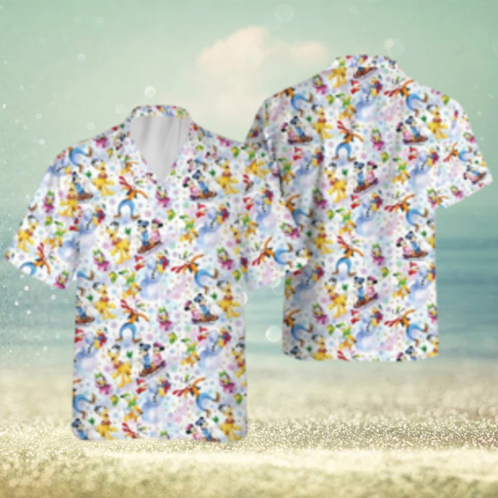 Mickey Friends Snowman Disney Hawaiian Shirts Xmas Button Up Family Trip Mickey Friends Snowman Disney Hawaiian Shirts Xmas Button Up Family Trip