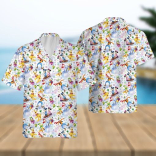 Mickey Friends Snowman Disney Hawaiian Shirts Xmas Button Up Family Trip