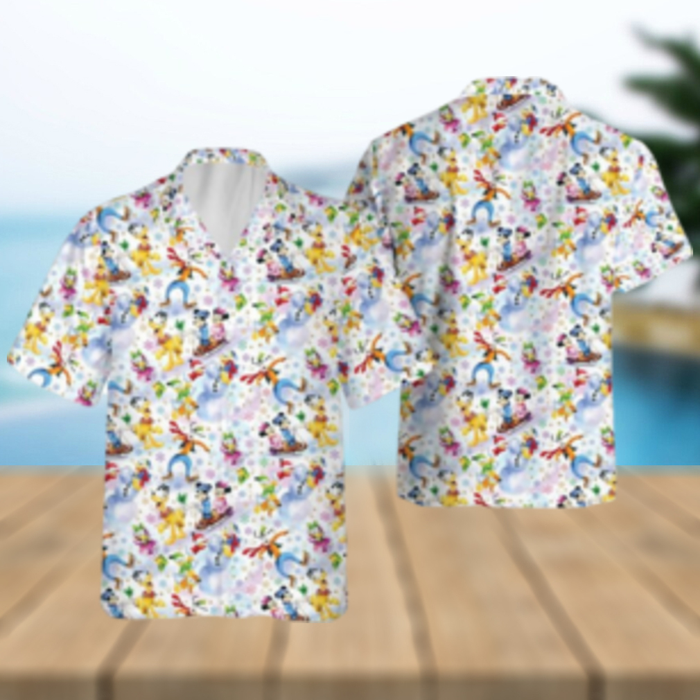 Mickey Friends Snowman Disney Hawaiian Shirts Xmas Button Up Family Trip Mickey Friends Snowman Disney Hawaiian Shirts Xmas Button Up Family Trip