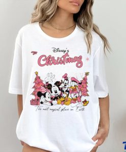 Mickey Minnie Goofy Daisy Donald Disney Pink Christmas the most magical place on earth shirt