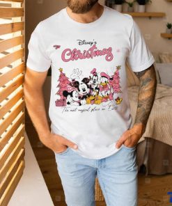 Mickey Minnie Goofy Daisy Donald Disney Pink Christmas the most magical place on earth shirt