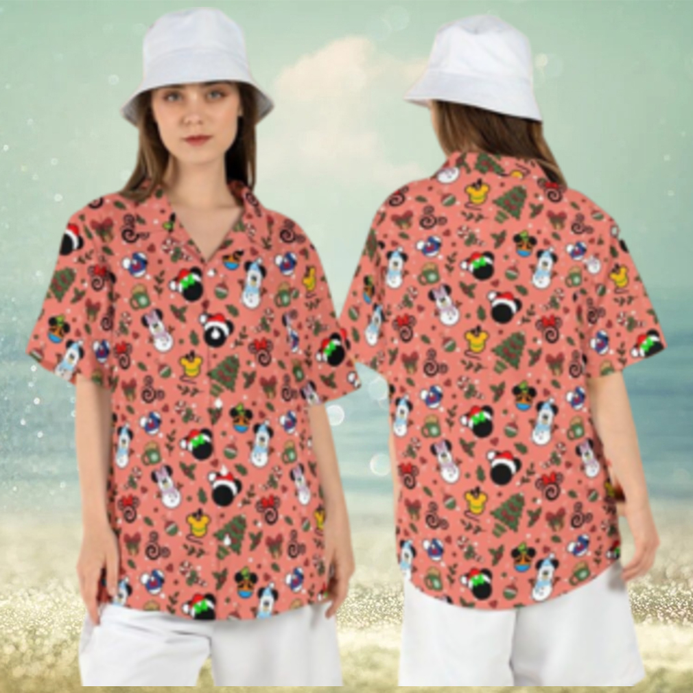 Mickey Minnie Snowman Ears Christmas Disneyland Hawaiian Shirts Holiday Tree Aloha Mickey Minnie Snowman Ears Christmas Disneyland Hawaiian Shirts Holiday Tree Aloha