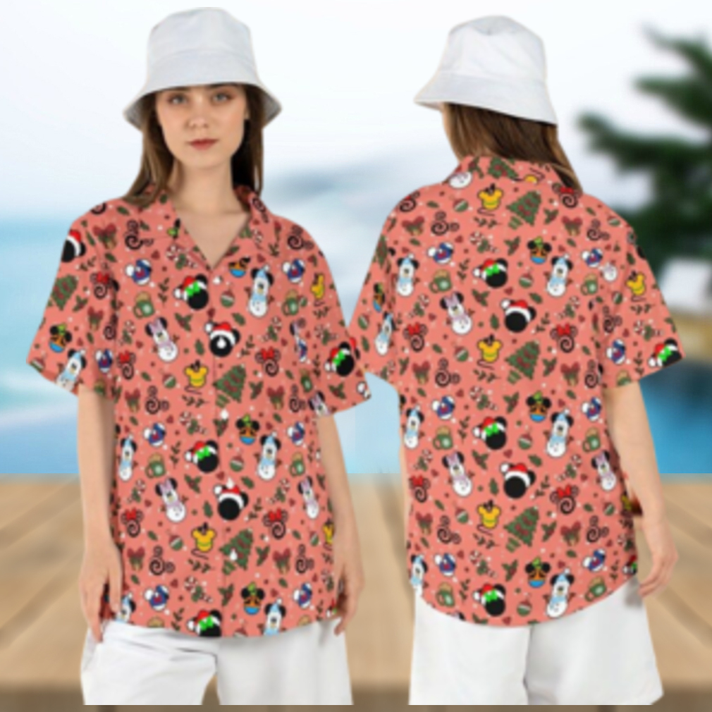 Mickey Minnie Snowman Ears Christmas Disneyland Hawaiian Shirts Holiday Tree Aloha Mickey Minnie Snowman Ears Christmas Disneyland Hawaiian Shirts Holiday Tree Aloha