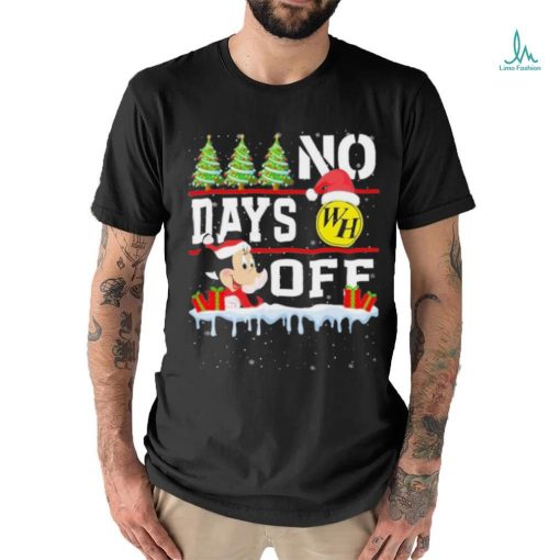 Mickey Mouse Hat Santa No Days Off Waffle House Merry Christmas Shirt