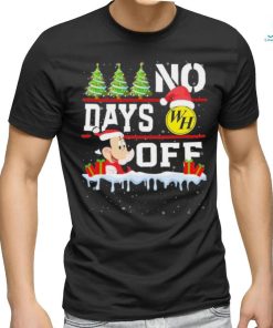 Mickey Mouse Hat Santa No Days Off Waffle House Merry Christmas Shirt