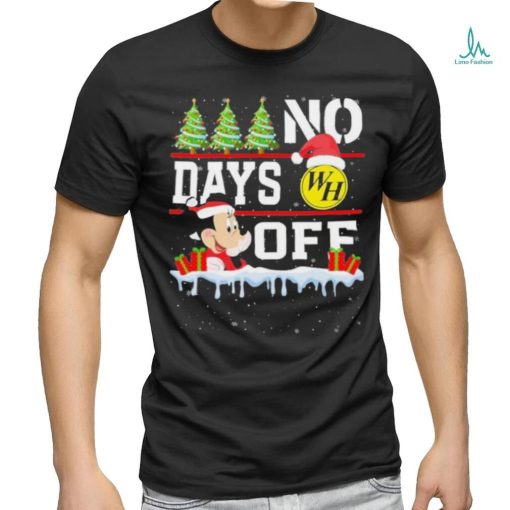 Mickey Mouse Hat Santa No Days Off Waffle House Merry Christmas Shirt