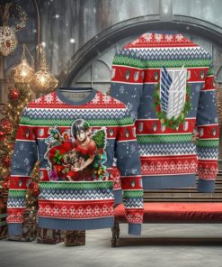 Mikasa Ackerman Attack on Titan Anime Ugly Christmas Sweater Xmas Gift