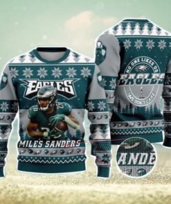 Miles Sanders Philadelphia Eagles No One Likes Us We Do Not Care NFL Christmas Ugly Sweater