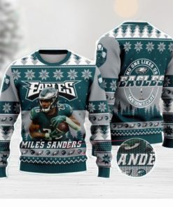 Miles Sanders Philadelphia Eagles No One Likes Us We Do Not Care NFL Christmas Ugly Sweater