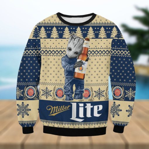 Miller Lite Baby Groot Ugly Christmas Sweater