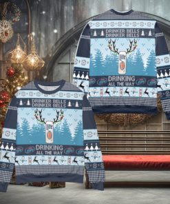 Miller Lite Drinker Bells Drinking Ugly Christmas Sweater