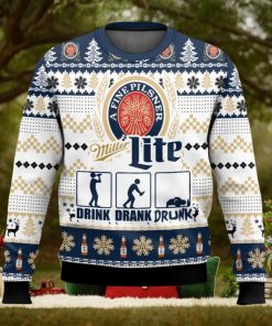 Miller Lite Drunk Ugly Christmas Sweater 2023 Christmas Gift 3D Sweater