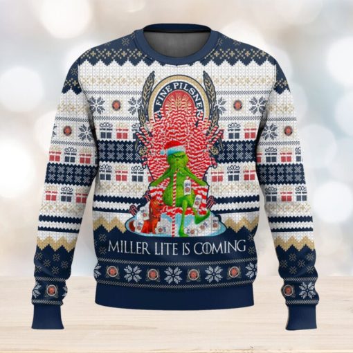 Miller Lite Is Coming Ugly Christmas Sweater 2023 Christmas Gift 3D Sweater