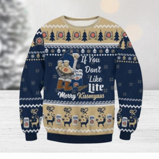 Miller Lite Merry Kissmyass Ugly Sweater Christmas Gift For Men And Women