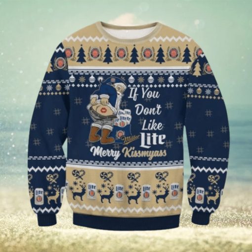 Miller Lite Merry Kissmyass Ugly Sweater Christmas Gift For Men And Women