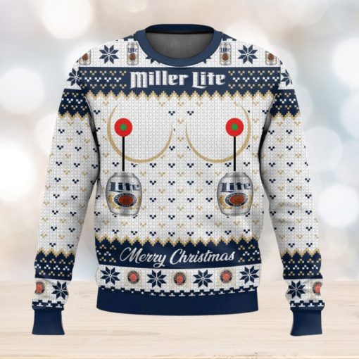 Miller Lite Titties Funny Ugly Christmas Sweater 2023 Christmas Gift 3D Sweater