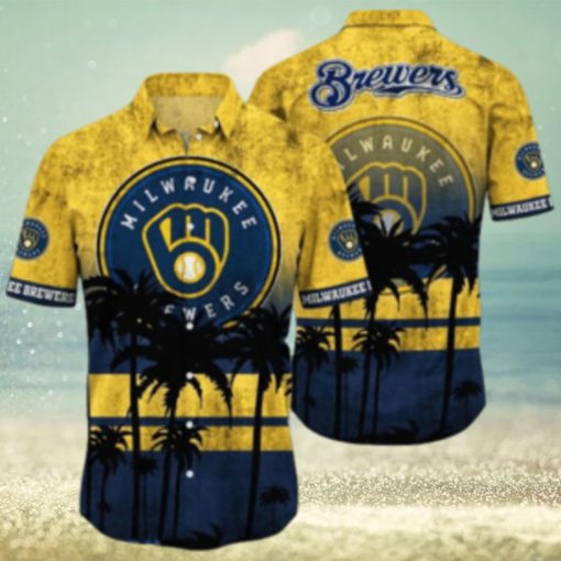 Milwaukee Brewers MLB Logo Coconut Tropical Hawaiian Shirt Beach Gift For Fans