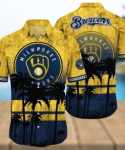 Milwaukee Brewers MLB Logo Coconut Tropical Hawaiian Shirt Beach Gift For Fans