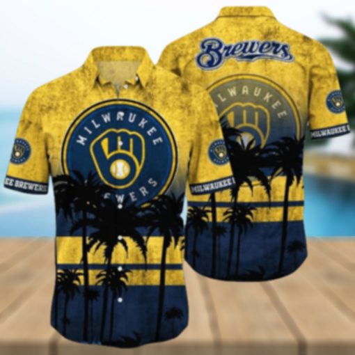 Milwaukee Brewers MLB Logo Coconut Tropical Hawaiian Shirt Beach Gift For Fans