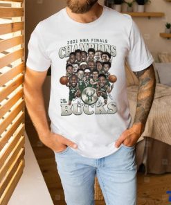Milwaukee Bucks 2021 NBA Finals Champions Team Caricature Roster T Shirt