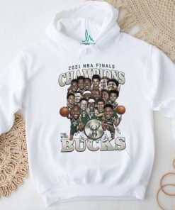 Milwaukee Bucks 2021 NBA Finals Champions Team Caricature Roster T Shirt